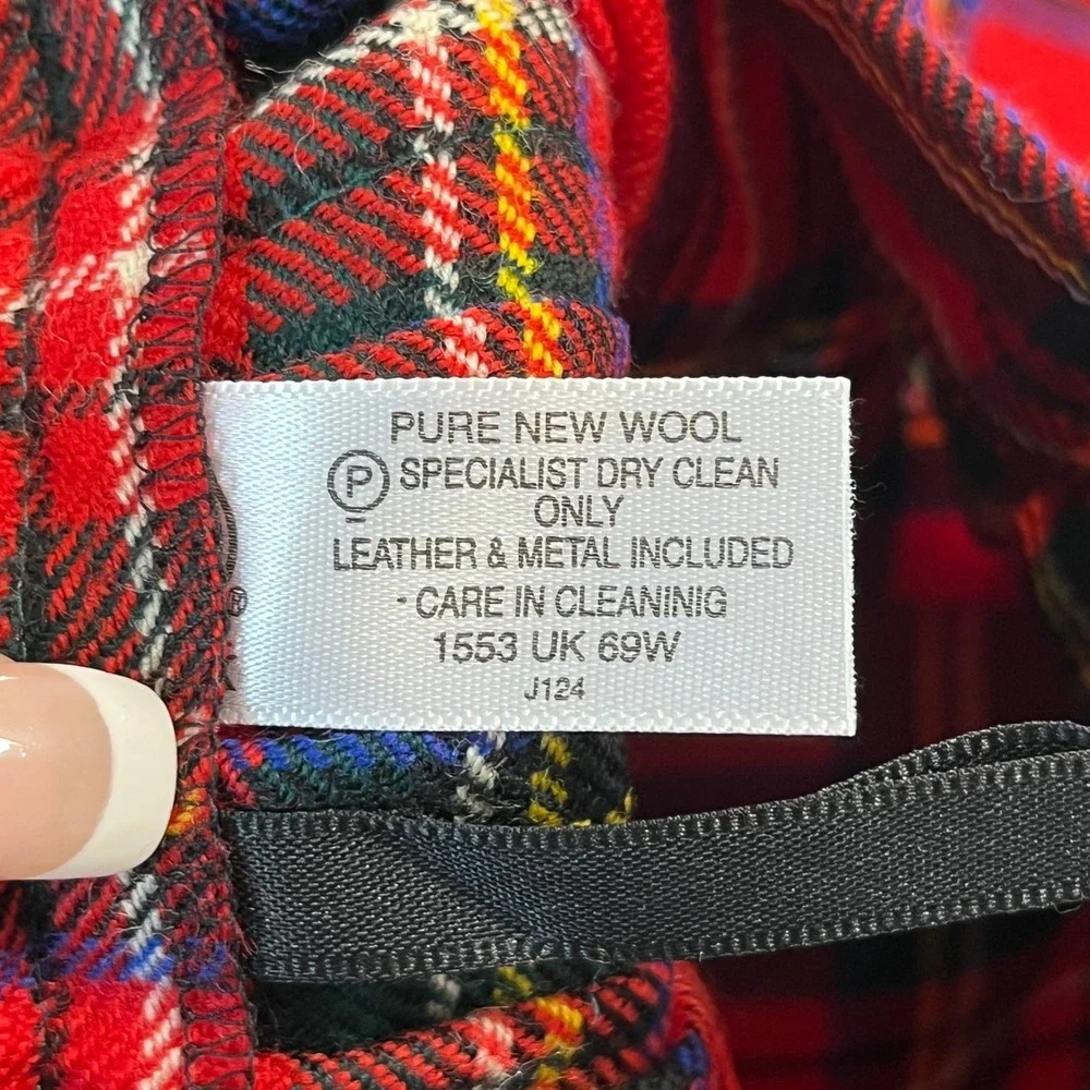 Highland Home Industries Kilt Girls 8 Red Tartan Wool Plaid Pleated School Wear